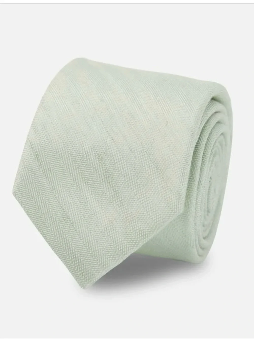 NEW The Tie Bar Linen Row Sage Green Tie Men’s Size Modern 2026-713